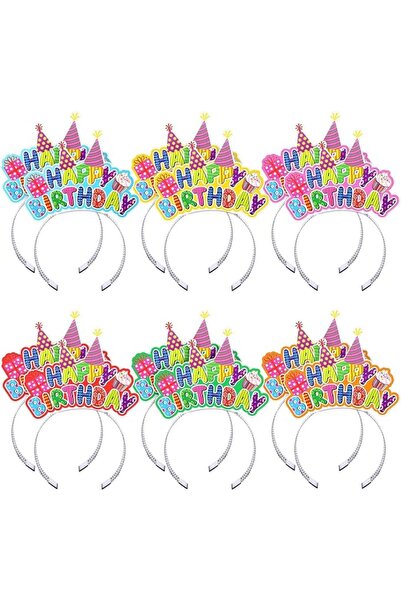 TERRIFI 12 Pcs Birthday Headbands, Bulk Party Crowns, Festive Foil Tiara Set ...