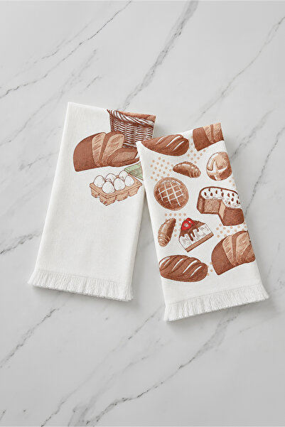 Green Black Breakfast 2-Piece Kitchen Towel Set Printed 40X60