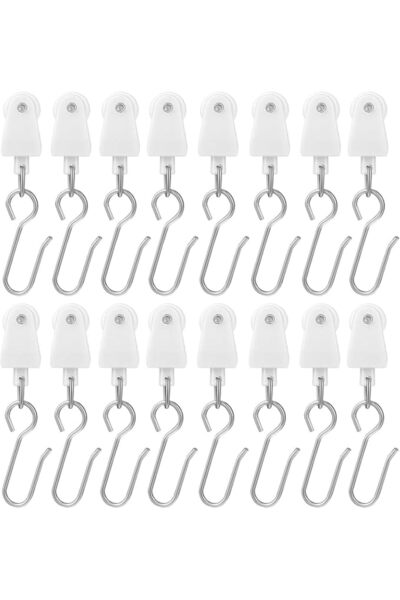 Baluue 30pcs Curtain Gliders With Hooks For Smooth Sliding Curtain Track Roll...