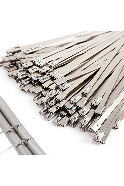 Nother 100 pcs Metal Cable Ties Silver Multi-Purpose Heavy Duty Zip Ties 300m...