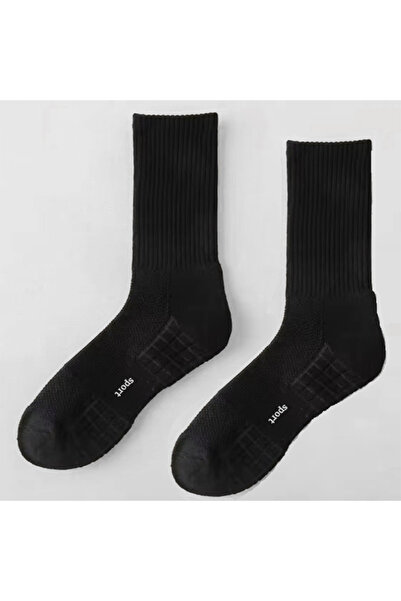 Choice Long Socks Black Men's Thick Bottom Sweat Absorbing and Breathable Spo...