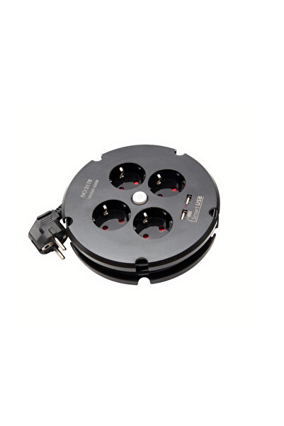 JML Prelungitor cu 4 Prize si 2 Porturi USB 2m Rotund Engros