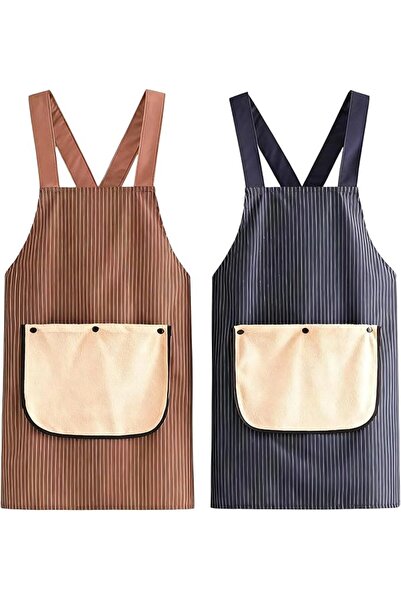 TERRIFI 2pcs Unisex Kitchen Aprons – Waterproof Cooking Apron and Detachable ...