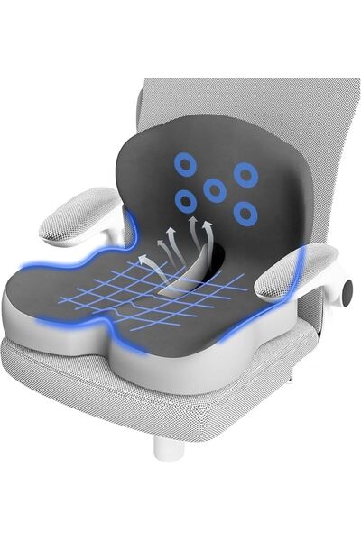 AOHRYME ﻿Seat Cushion Lumbar Support Pillow, Ergonomic Upgraded Memory Foam O...