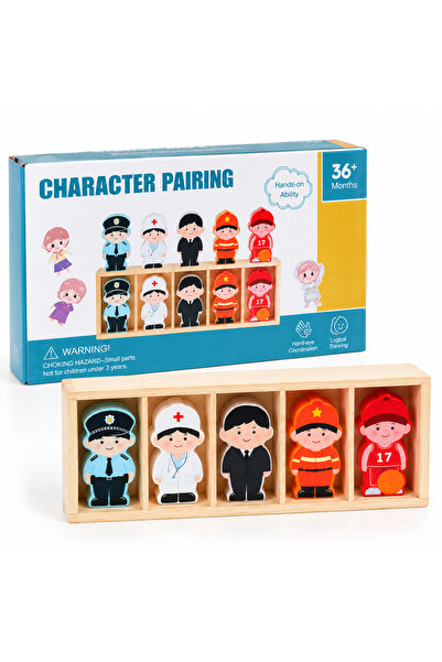 Generic Brand Joc educativ Montessori din lemn, Puzzle de asociere si potrivi...