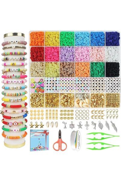 GENERAL 5100 Pcs Clay Beads for Bracelet Making Kits,Letter Beads Jewelry Mak...