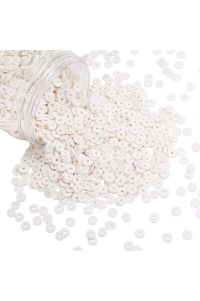 Khazna 3000 Pcs 6mm Vinyl Disc Beads Flat Round Handmade Polymer Clay Beads f...