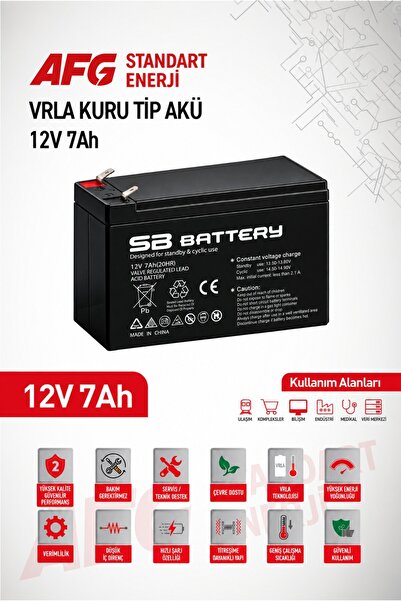 SB BATTERY 10 ADET 12V 7AH BAKIMSIZ KURU AKÜ