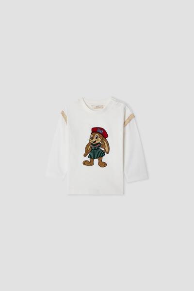 B&G Kız Bebek Ekru Tshirt