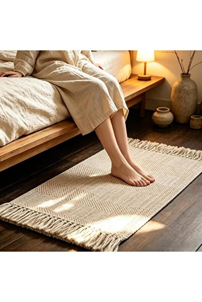 GENERAL Kitchen Runner Rug, 60 x 90cm Cotton Hand-Woven Reversible Washable R...