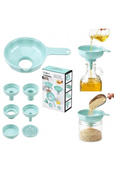 TERRIFI Wide Mouth Versatile Funnel, 7-in-1 Kitchen Funnel Set for Kitchen Us...