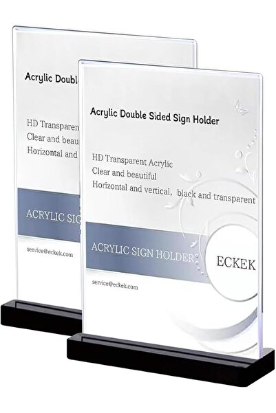 Eckek Aikeeck A4/A5/A6 Double Sided Acrylic Menu Display Sign Holder 2Pcs Cle...