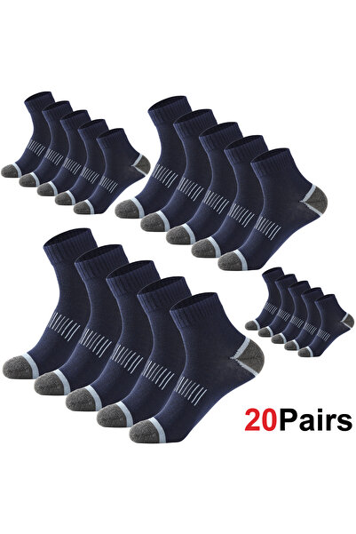 Choice US 38-45 20Pairs Navy 20Pairs Men's Large Size Cotton Socks Set 38-45 ...