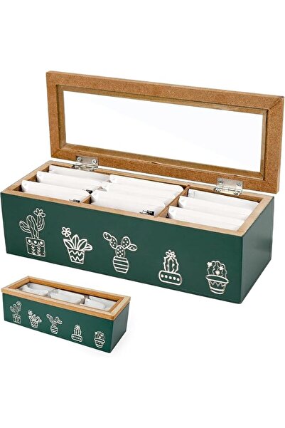 AZONEE Tea Bag Organizer, Wood 3 Compartment Tea Bag Organizer for Counter,Fa...