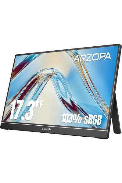Arzopa 17.3" Portable Monitor, 1080P FHD 103% sRGB IPS Gaming Monitor Laptop ...