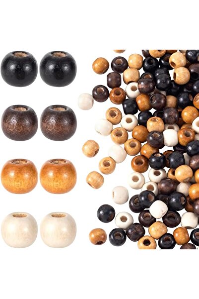 GENERAL Large Hole Wooden Beads for Crafts, Vintage Wood Bead Round Wood Loos...