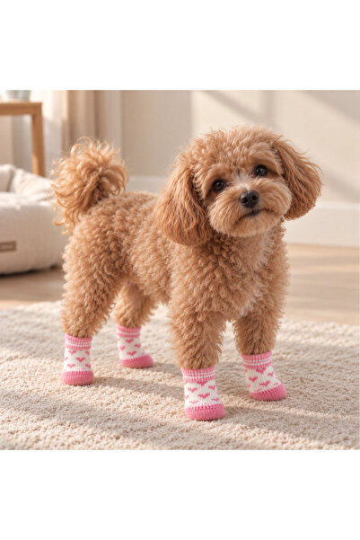 puppia Köpek Çorabı – Angel Heart Pembe Kalp Desenli