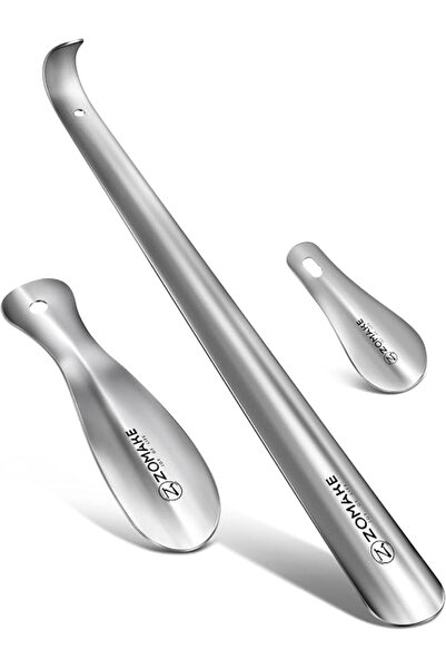 ZOMAKE Shoe Horn Metal, Long Handle Shoehorns, Stainless Steel Set