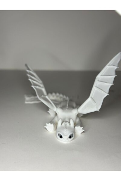 OEM Figurina Dragon Toothless, negru, coada și aripi flexibile, 3D, How to Tr...