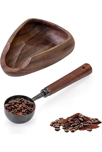 Generic Wooden Coffee Bean Dosing Cup with Spoon Set, Coffee Cupping Tray, Wo...