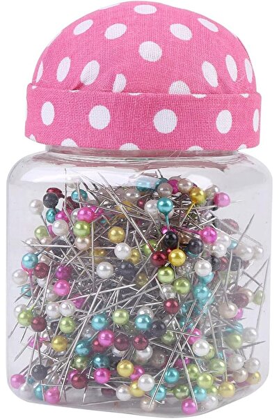 WALFRONT 500Pcs Pearl Needles Quilting Pins Packed in Fabric Covered Pin Cush...