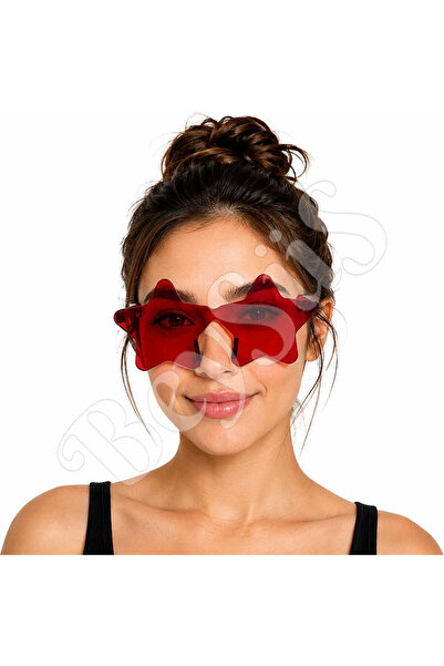 BeySüS Party Glasses Frameless Star Red
