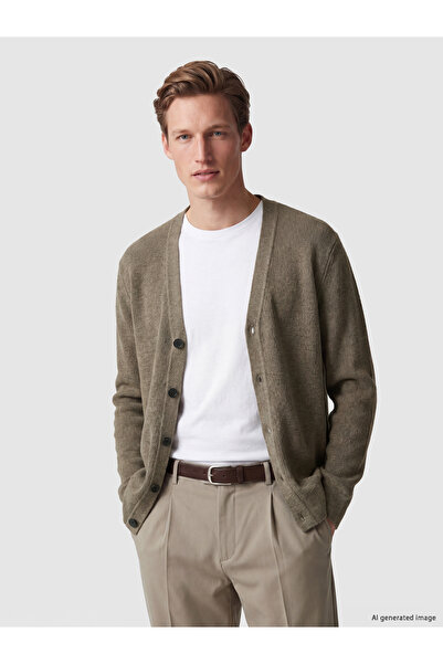 LC Waikiki Regular Fit V Neck Men's Knitwear Cardigan
