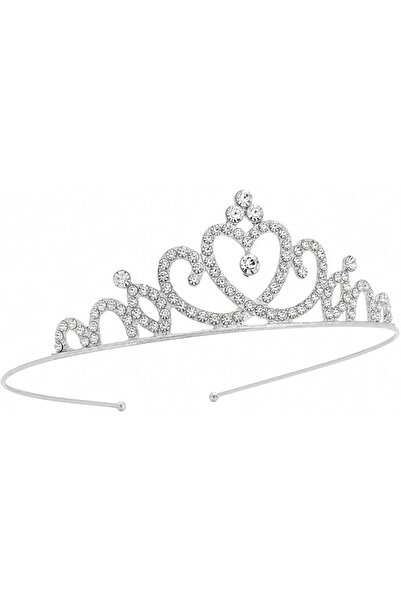 Sweet seven Elegant Rhinestone Crown Headband, Silver Alloy Hair Accessory wi...