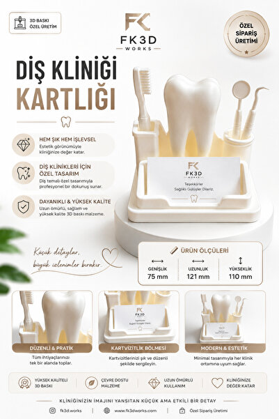 Diş Kliniği Kartlığı ve Masaüstü Organizeri – Baskı Özel Tasarım Kartvizitlik