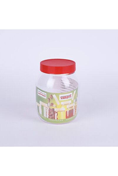 Generic Red plastic jar with screw lid 750ML