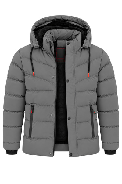 SİVAİST Erkek Gri Erkek Outdoor Su Geçirmez Kapüşonlu Kışlık Kaban – Rüzgar v...