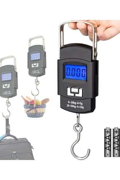 Generic ميزان إلكتروني محمول بشاشة LCD مضاءة خلفياً، سعة 110 رطل/50 كجم، ميزا...