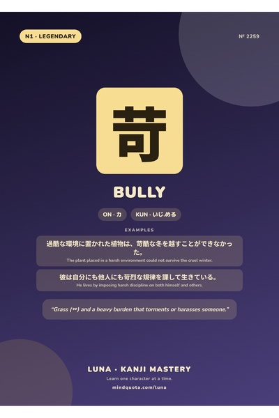 OEM Αφίσα Ινφογραφικού Σχεδίου  "Kanji Bully ", Ιαπωνική Γραφή και Μετάφραση,...