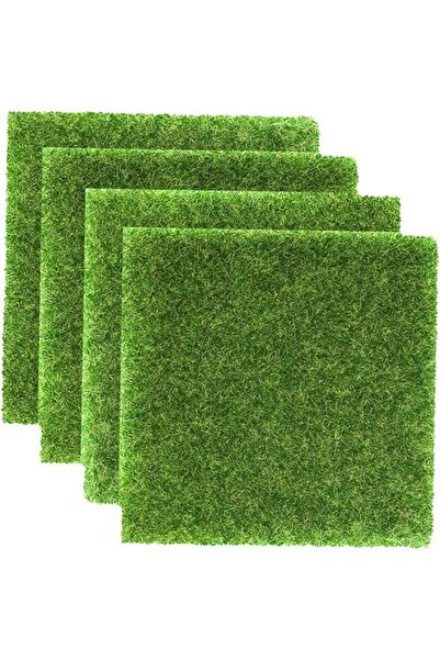 Generic 4pcs Cuttable Artificial Turf Lawn Mat For Sand Table DIY Mini Landsc...