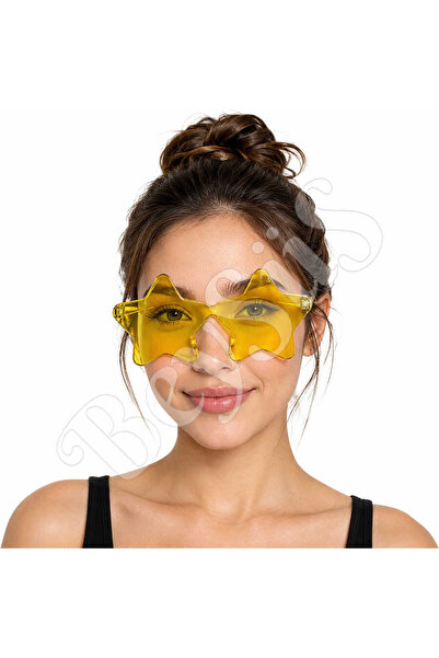 BeySüS Party Glasses Frameless Star Yellow