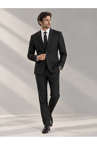 Generic Men's Premium Black 2-Piece Suit Set – Elegant Slim Fit Jacket & Trou...
