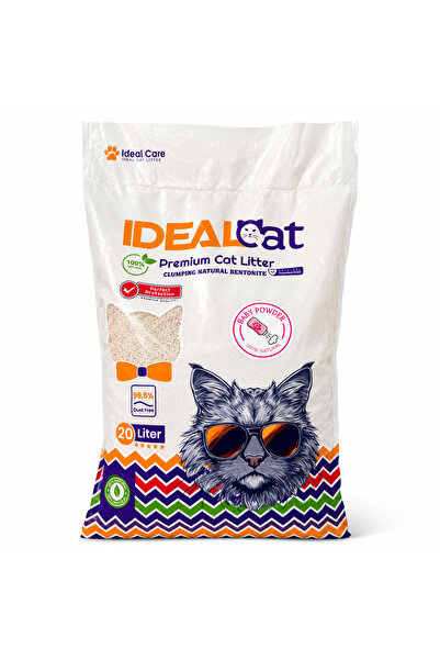 IdealCat IDEAL Cat Natural Bentonite Clumping Cat Litter, Baby Powder, 20 L, ...