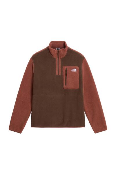 THE NORTH FACE M Yumiori 1/4 Zip Men's Sweatshirt Nf0A883Suh01 Brown-Xl