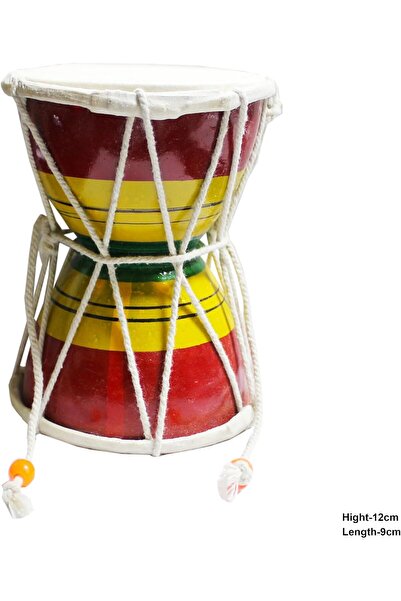 Generic Latas Handmade Lord Shiva Wooden Damru/Handmade Damroo for Kids|Indian Musical Instrument Damru|Toy Gift | Krishna's Lord Shiva Damaru's for Home | Musical Instrument -Multicolour 02