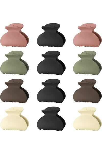 Lolalet 12 Pcs Small Hair Claw Clips, 1.57 Inch Nonslip Medium Hair Claw Clip...