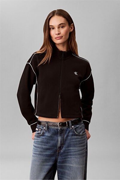 Calvin Klein Ls Monogram Terry Contrast Pipin Kadın Bisiklet Yaka Sweatshirt ...
