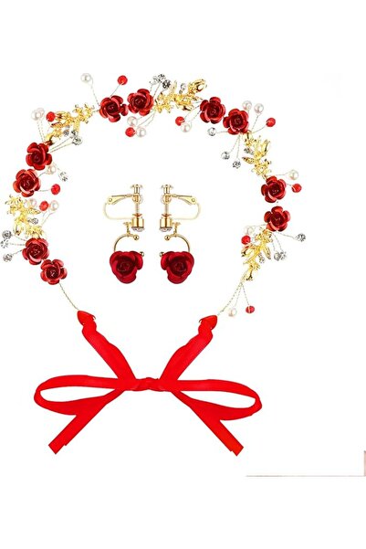 EXCEFORE 3 PCS Flower Crown for Women, Rhinestone Pearl Princess Flower Headp...