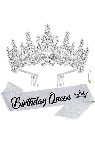 Yelajoy Birthday Girl Sash Tiara Queen Crown Tiaras and Crowns for Women Girl...