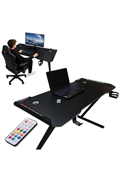 zola Birou gaming, 120 x 60 cm, LED RGB cu telecomanda, suport pahar si casti...