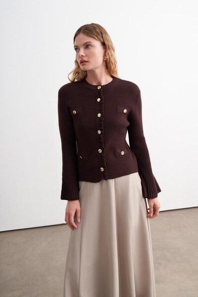 VESNA Premium Ruffled Knitwear Cardigan