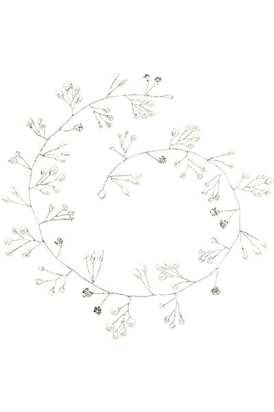 GENERAL Vintage Crystal Beads Flower Wedding Hair Vine - Silver Long Pearl He...