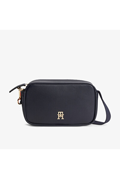 Tommy Hilfiger Women's Th Monogram Logo Crossbody Navy Blue Shoulder Bag