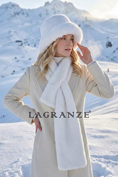 LAGRANZE Winter Couture Scarf and Beanie Double Set