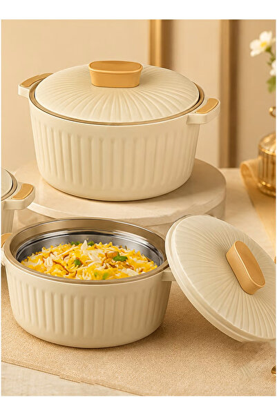 CELLO 3-piece stainless steel food container set (1000ml, 1500ml, 2500ml) Bei...