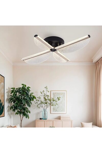 Flippy TULLIO 43W LED Πολυέλαιος με Τηλεχειριστήριο, 4 Πέταλα, Ψυχρό/Θερμό/Ου...